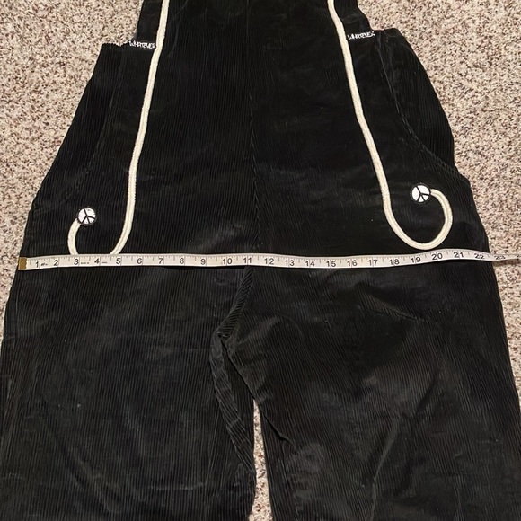 Vintage 90s Corduroy Overalls “whatever” and peace sign details - Picture 8 of 14